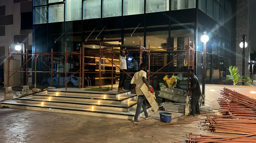 Scaffolding setup at project site